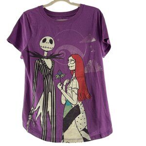 The Nightmare Before Christmas Jack & Sally T-Shirt L Kids Disney Purple